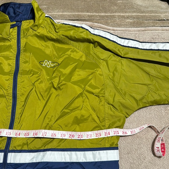 NIKE Vintage 90’s Windbreaker White Tag Full Zip Green Navy Blue Jacket Size M - Picture 11 of 15